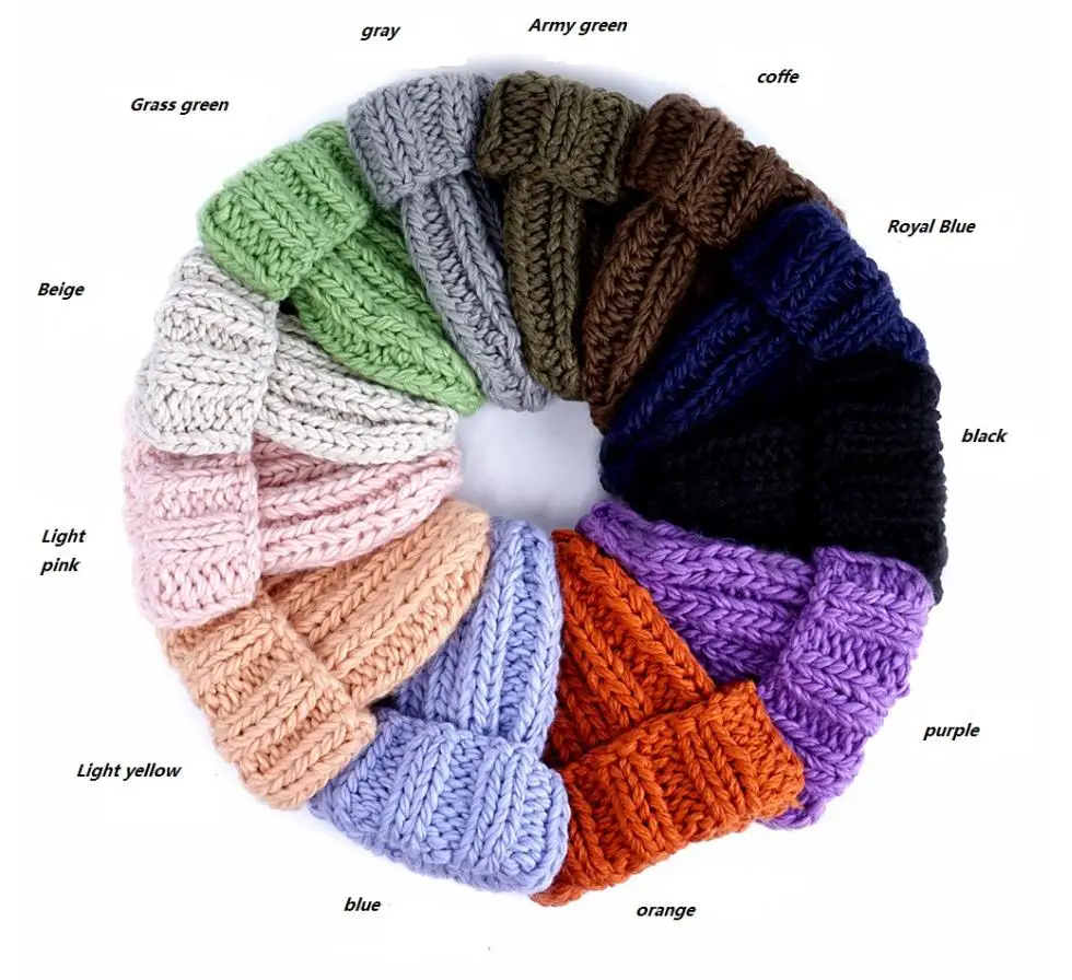 Осенне-зимняя женская шапка Skullies Beanies однотонная вязаная теплая Модная модная шапка