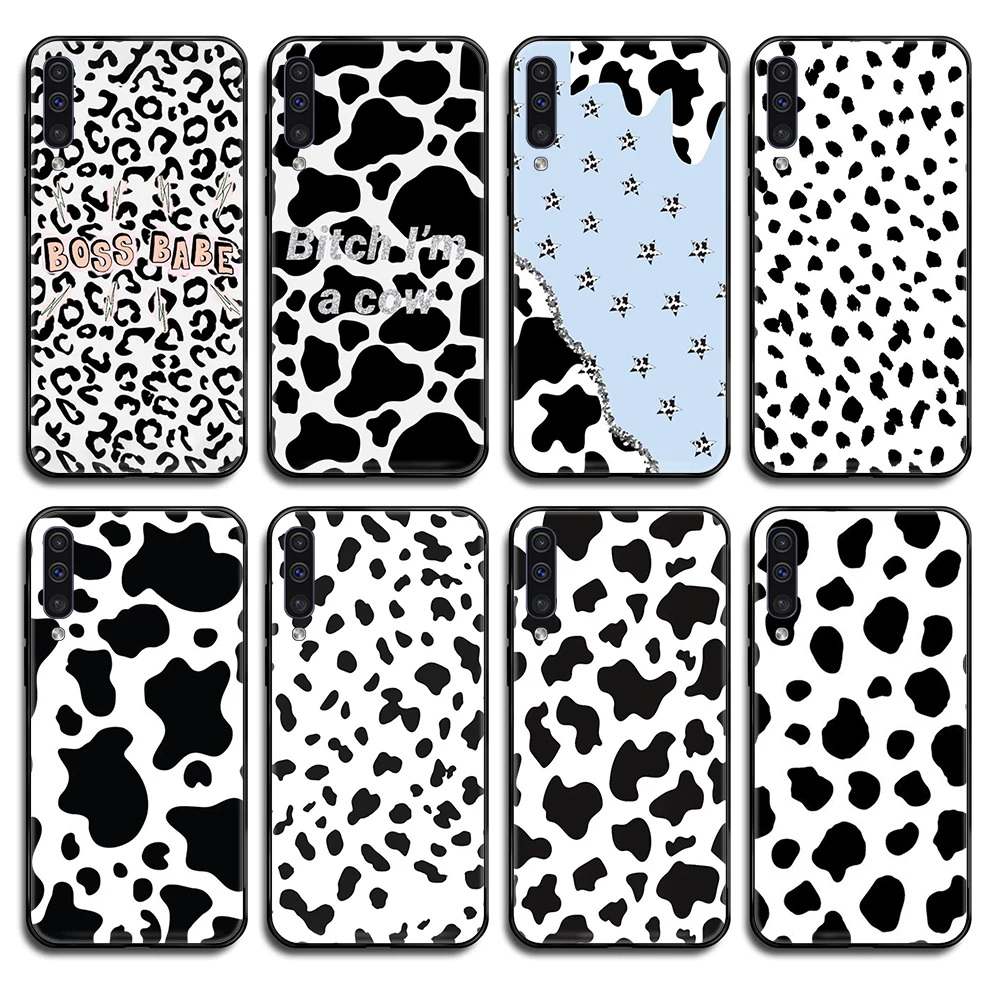 Cow Pattern Black White fashion prime funda black Phone case For Samsung Galaxy A C Note 3 4 5 6 7 8 10 20 40 50 70 E S Plus Pro | Мобильные