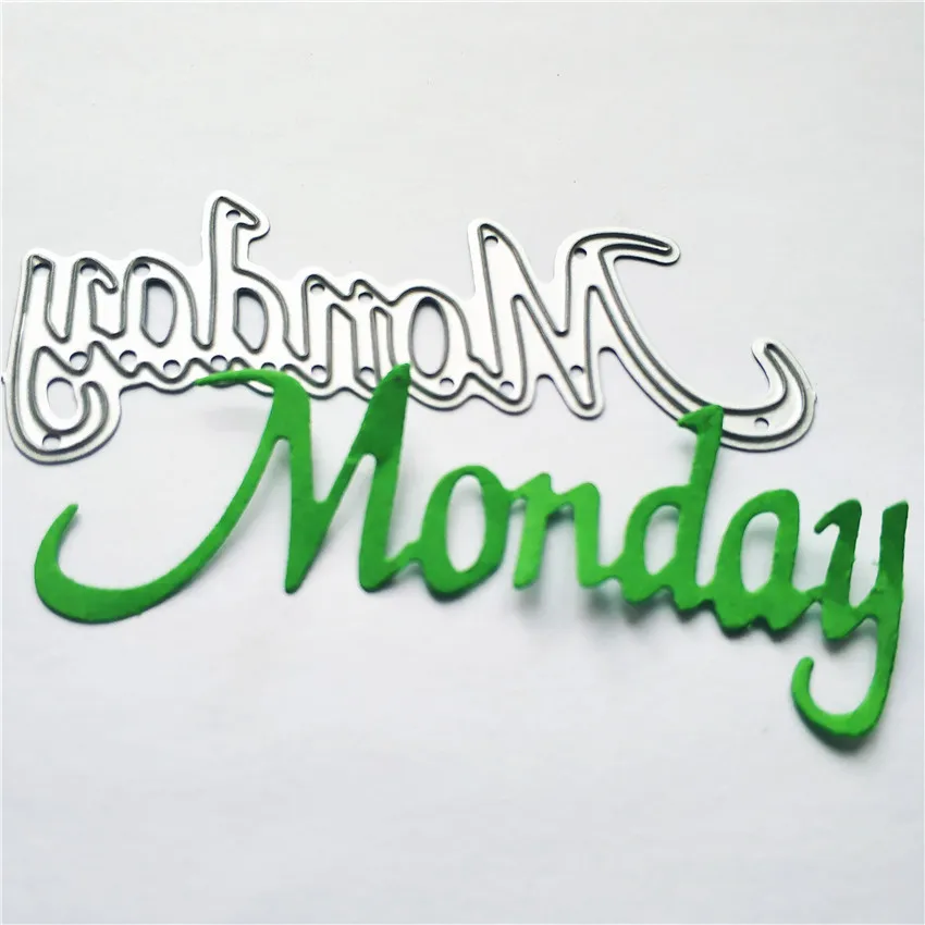 Week металлические режущие штампы для скрапбукинга надпись Monday рабочий день рамка