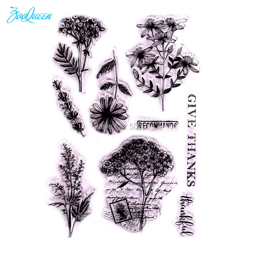 

Give Flower Thanks transparent clear stamps for DIY Scrapbooking/Card Making/Sewing Fabric Cloth/Stamp set stationery Art Supply
