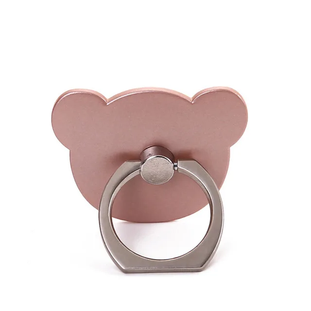 Bear Rose Кольцо на палец, подставка для мобильного телефона, смартфона, держатель для сотового смартфона, круглое кольцо для мобильного телефона, прозрачный держатель для кошки, автомобильный держатель с сердечком - Цвет: Bear Rose