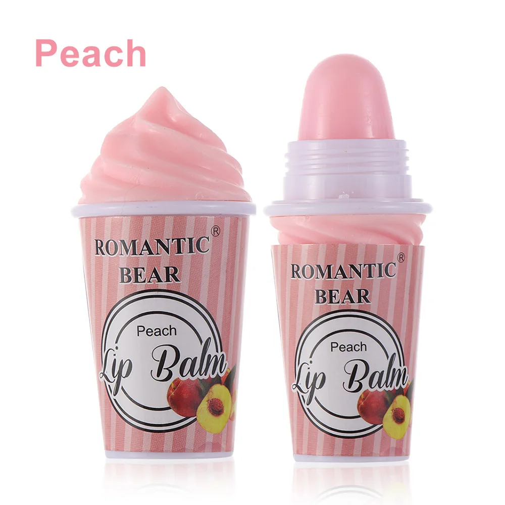 Peach 1 шт., 6 цветов, милый бальзам для губ, мороженое, Увлажняющая помада, корейский Зимний защитный бальзам для ухода за губами, косметика, стойкий бальзам для губ - Цвет: Peach