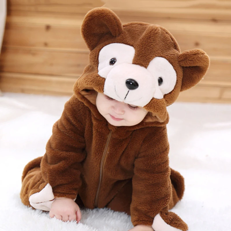 Disfraz de oso Duffy de manga larga para bebé recién nacido, peleles de animales bonitos con capucha para niños y niñas, ropa cálida de algodón con