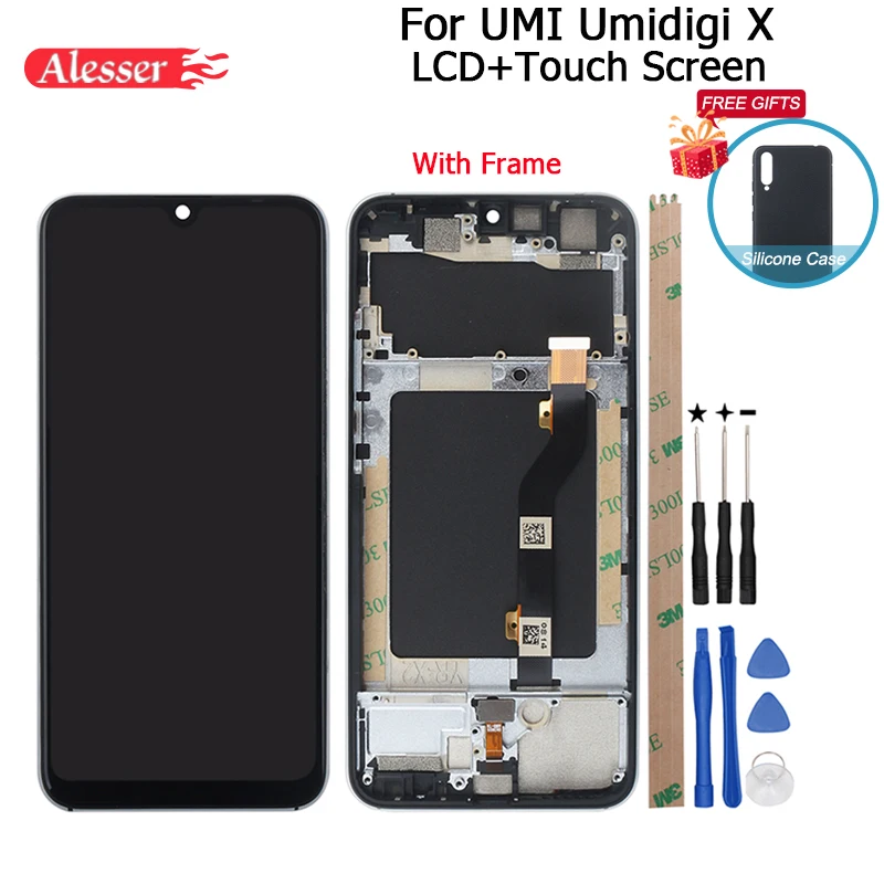 Alesser для UMI UMIDIGI X ЖК дисплей + запасные части сенсорного экрана с рамкой