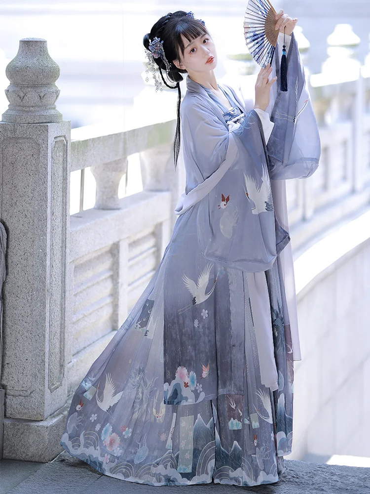 

Hanfu Women's Original Authentic Chinese Style Breast Length Ru Skirt Super Immortal Large Sleeved Shirts Ancient Dress Skirt