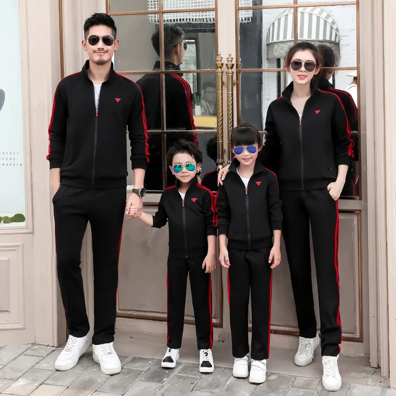 

2018 New Style Fashion Parent-child Matching Outfit Spring And Autumn Family of Three Four Family Sports Set Mother & Daughter M