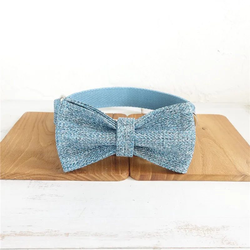bow collar Костюм с галстуком-бабочкой, ошейник для собак, персонализированная гравировка, нейлоновые ошейники для собак для девочек и мальчиков, регулируемый быстросъемный ошейник для домашних животных, набор поводков - Цвет: bow collar