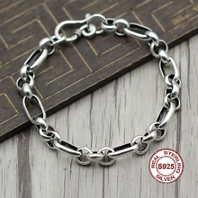 S925 браслет из стерлингового серебра простой и элегантный стиль личности пара гладкие круги полированный отправить подарок на любовь