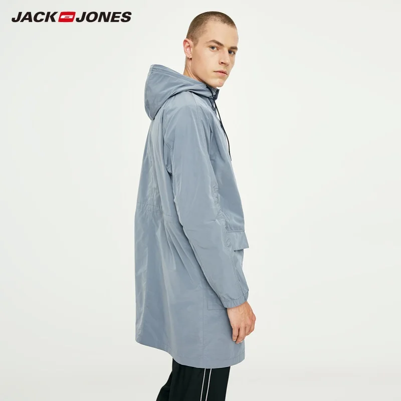 JackJones осенний мужской светильник Тренч Повседневная ветровка с капюшоном куртка 218321543