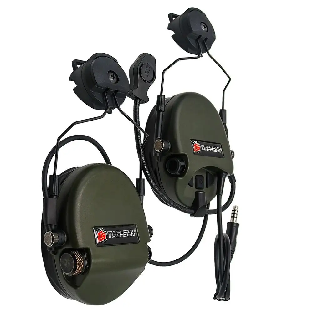 TAC-SKY чай Hi-Threat 1 силиконовые наушники шлем кронштейн версия Открытый страйкбол шумоподавление пикап тактическая гарнитура-FG