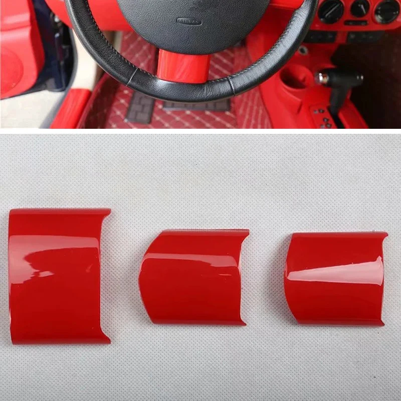 Fit For Volkswagen Beetle 2003-2010 3PCS Red ABS Car Interior Steering Wheel Cover Trim Moldings Styling Accessories | Автомобили и