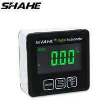 Shahe digital ângulo finder transferidor régua medidor de liga alumínio eletrônico nível 360 graus chanfrado caixa ferramentas medição