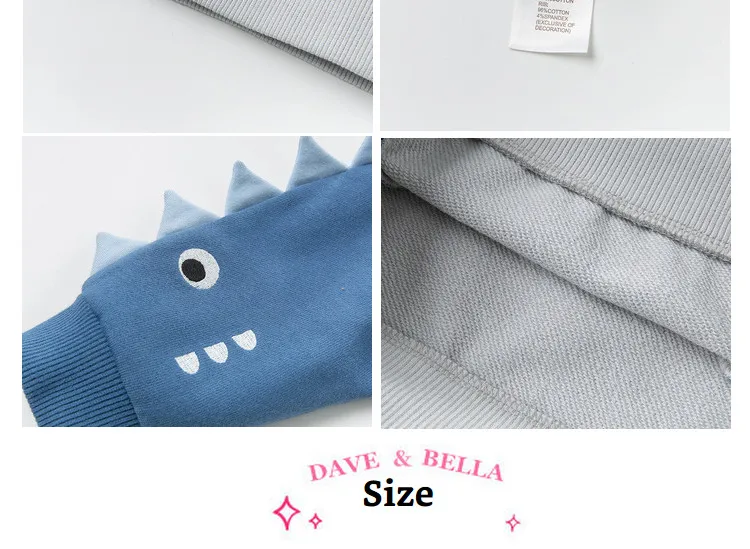 DBX12743 нижнее белье в стиле бренда dave bella/футболка для мальчиков, детский пуловер с длинным рукавом для малышей высокого качества, топы для детей, футболки для девочек