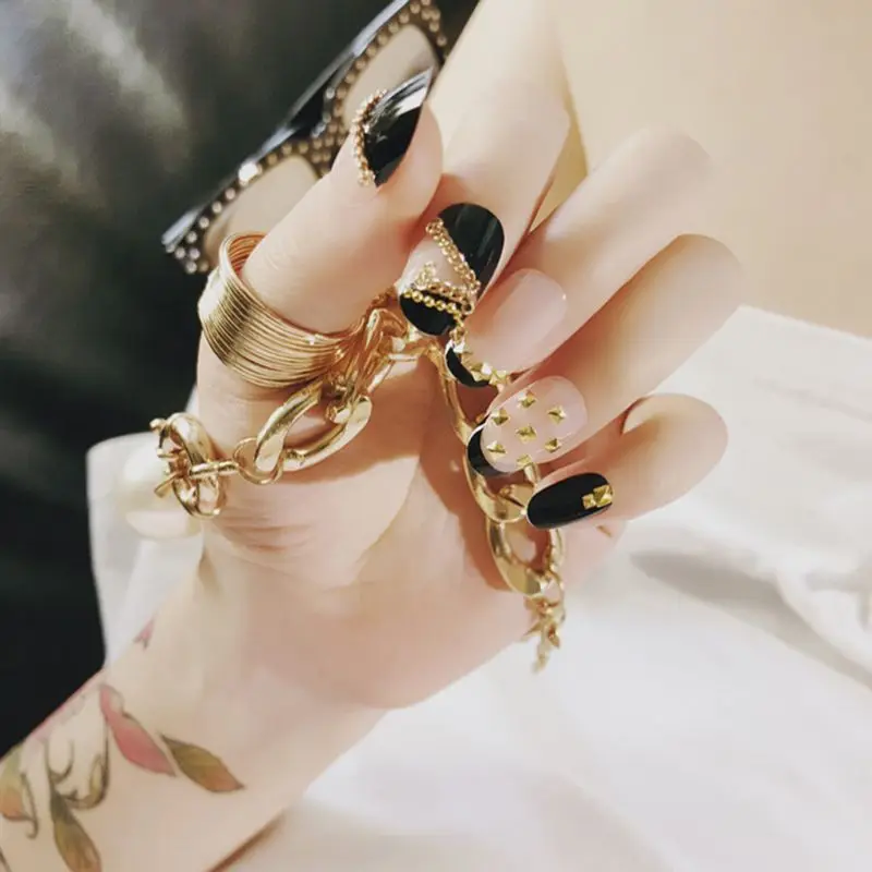 24Pcs Fashion Acrylic Art Tips False Toe Fake Nails Manicure Tools 2