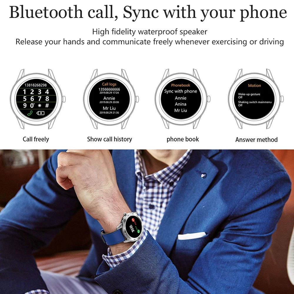ELFTEAR DT98 Smnartwatch IP68 Водонепроницаемые Смарт-часы Bluetooth Вызов ЭКГ кровяное давление мужчины против huawei часы gt Полный сенсорный экран
