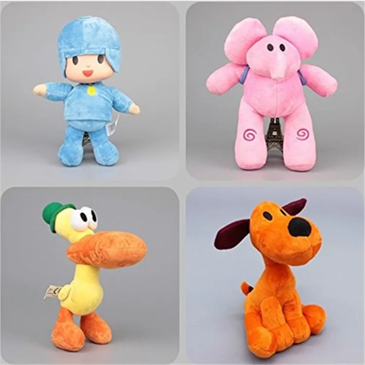 4 шт./партия, милые Мультяшные куклы Pocoyo, слон, плюшевая игрушечная утка игрушечная собака для девочек, подарок, мягкие игрушки, детские животные, фильм