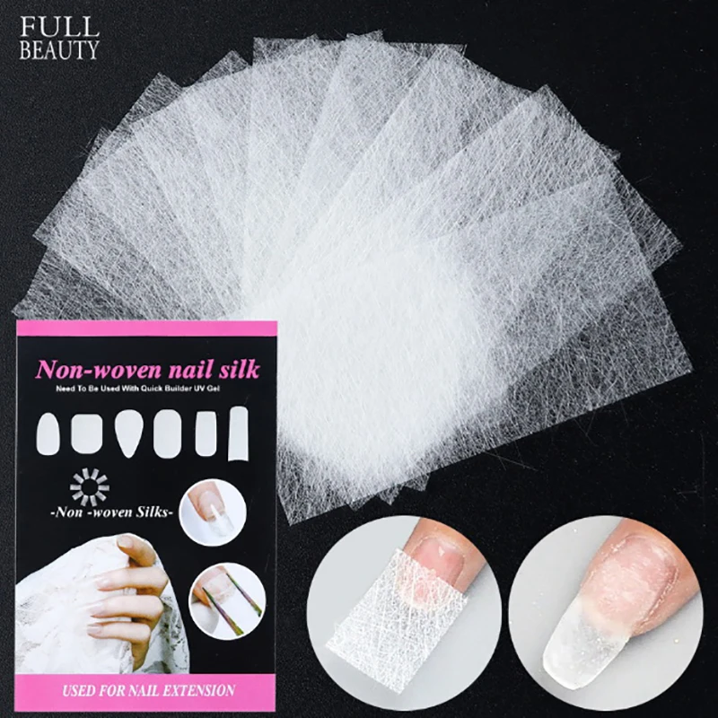 

10Pcs Professional Silk Fiberglass Nail Form Acrylic Tips Extension Gel Nail Accessory Glass Fiber Nails Extension Paper Tool