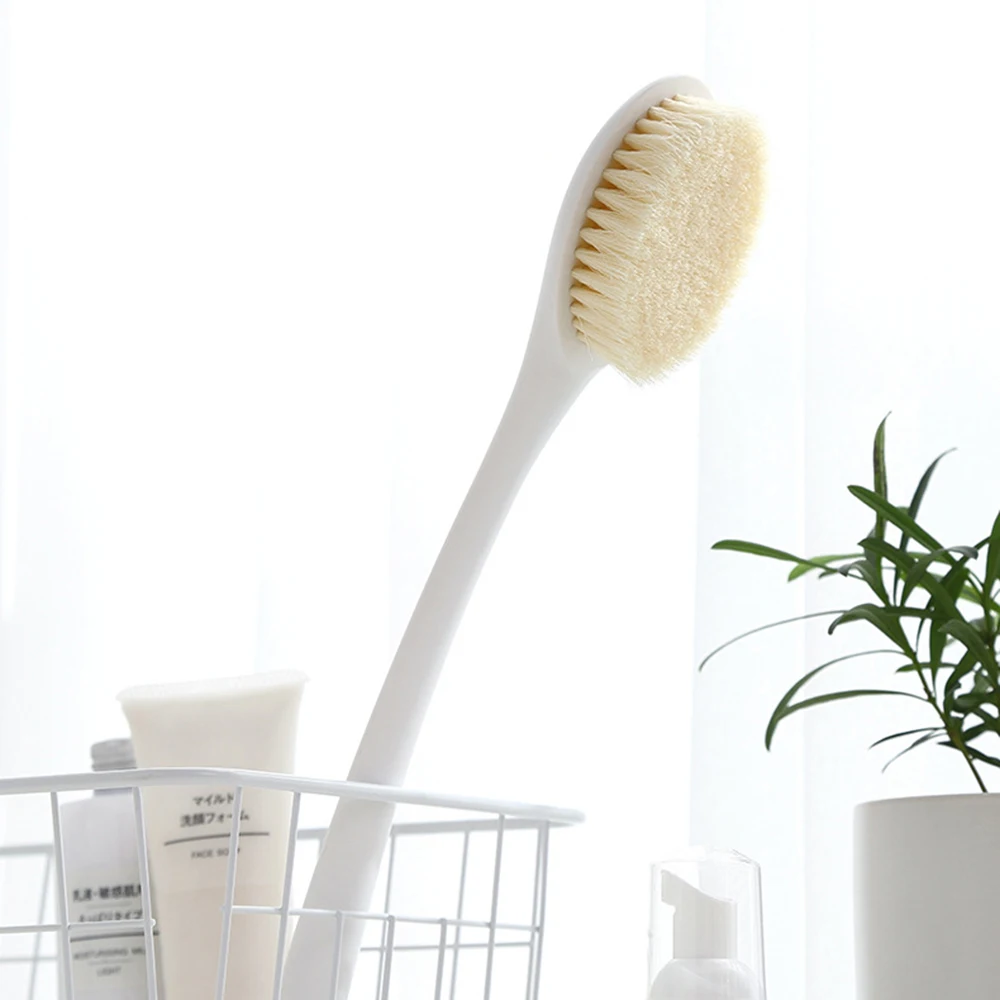 Comfortable Practical Loofah Soft Hair Bath Brush Rubbing Back and Mud Body Brush Long Handle Bathroom Accessories Foot Scrubber