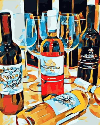 HUACAN картина маслом по номерам наборы Вина Холст для рисования ручная роспись DIY напиток картины Натюрморт Y искусство домашний декор - Цвет: SZHC1-256