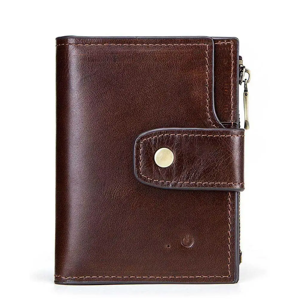 Модный высококачественный мужской кошелек RFID Кожаный Смарт Bluetooth Анти-потери Анти-кражи многофункциональный кошелек мобильный телефон сумка f - Цвет: Brown