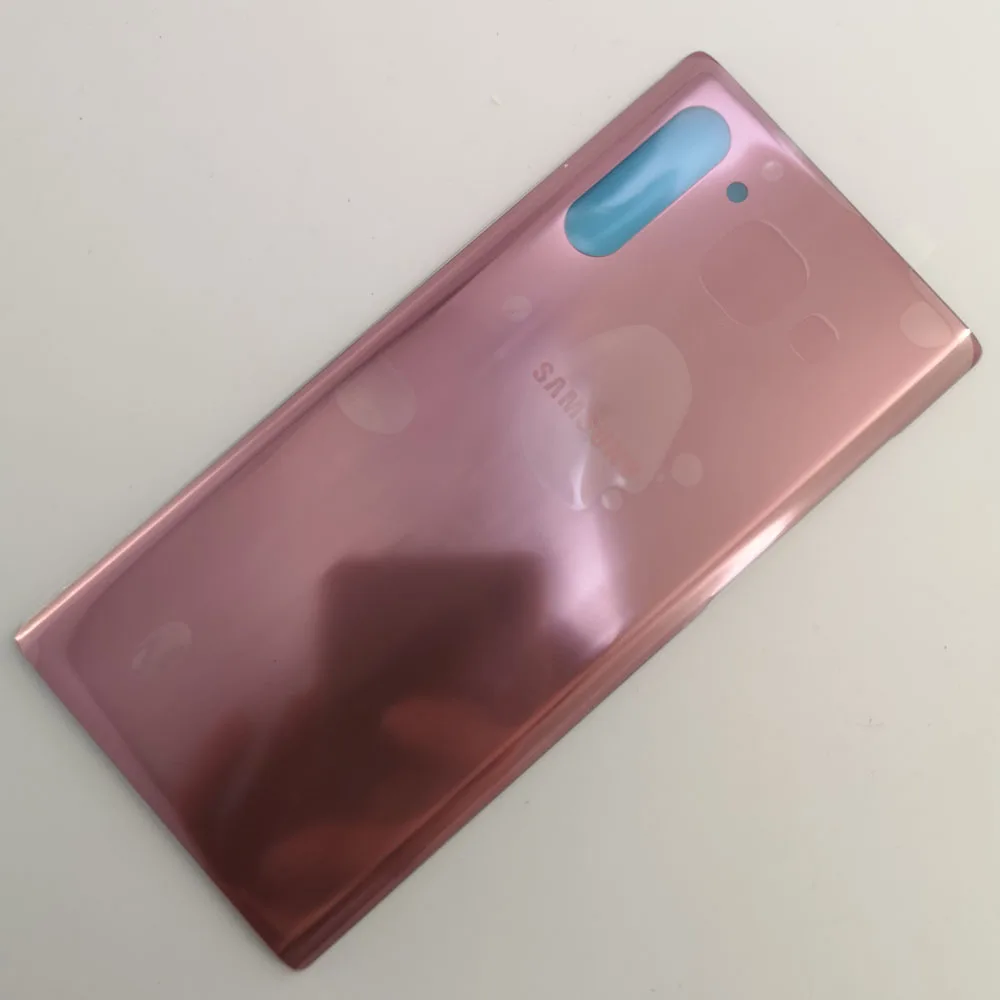 Розовый 10 шт./лот, задняя крышка, чехол для батареи, чехол для samsung Galaxy Note10 Pro puls 5G N9760 note 10, задняя дверь+ клейкая наклейка - Цвет: Розовый