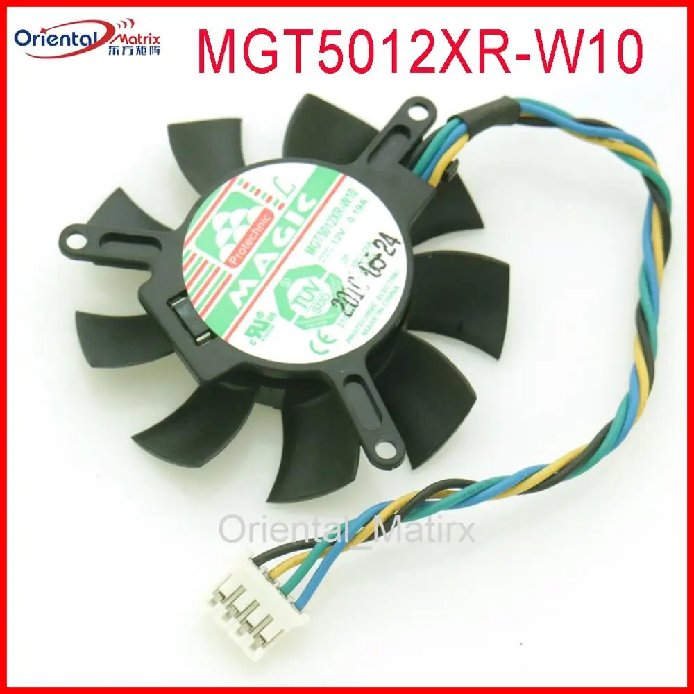 

Free Shipping MAGIC MGT5012XR-W10 12V 0.19A 45mm 39*39*39mm Video Fan For NVIDIA Graphics Video Card Fan 4Pin