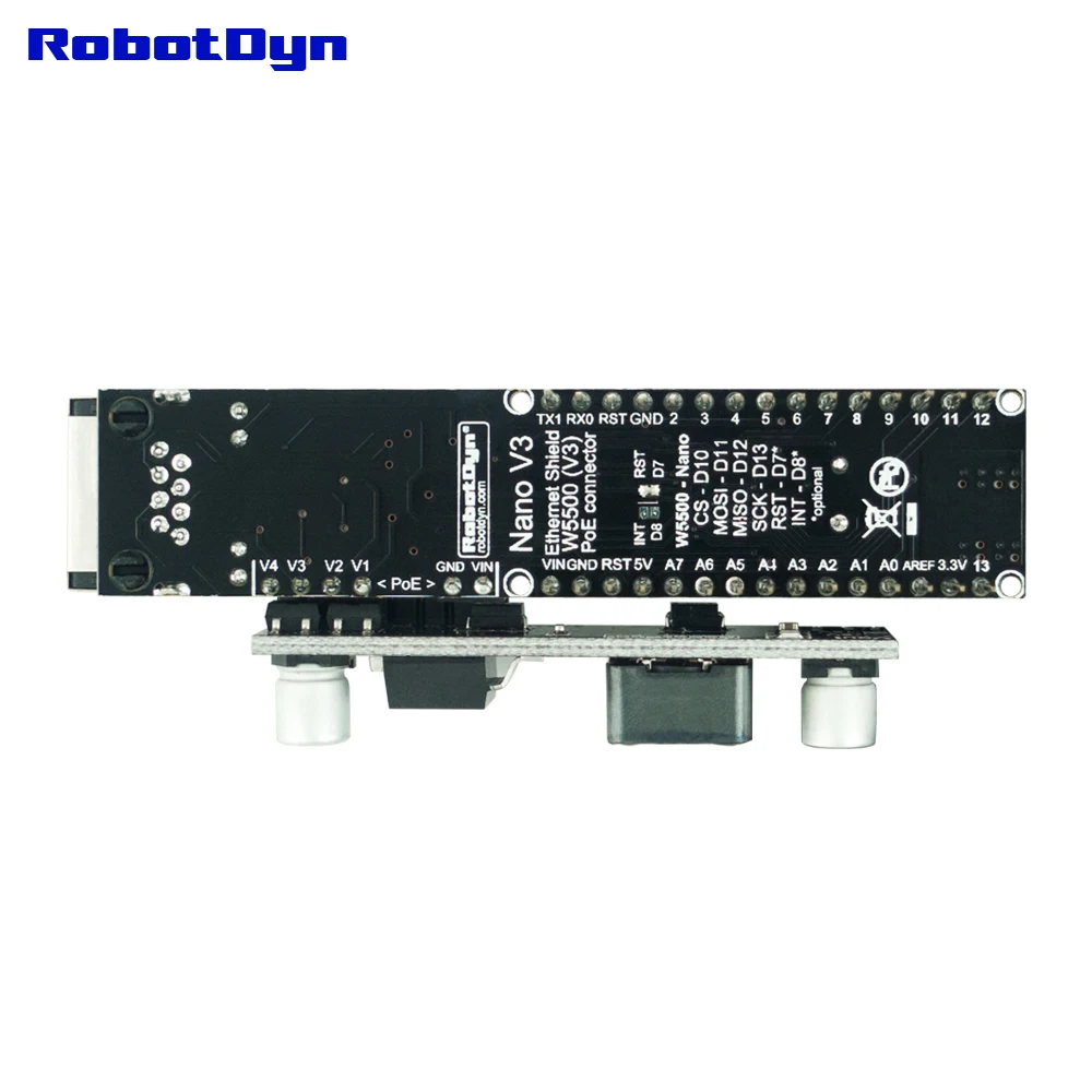 RobotDyn-W5500 Nano V3 Ethernet сетевой экран с poe-модулем для использования с Arduino Nano