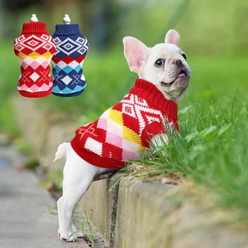 

Classics Plaid Dog Sweater Winter Dogs Clothes Soft Dog Cat Knit Sweaters Pet Clothing For Cats Small Medium Dogs Chihuahua Pug