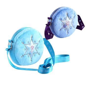 

HOT 100% Genuine High quality Disney frozen2 Elsa Anna plush round bag shoulder bag doll Satchel bag Children toy Christmas gift