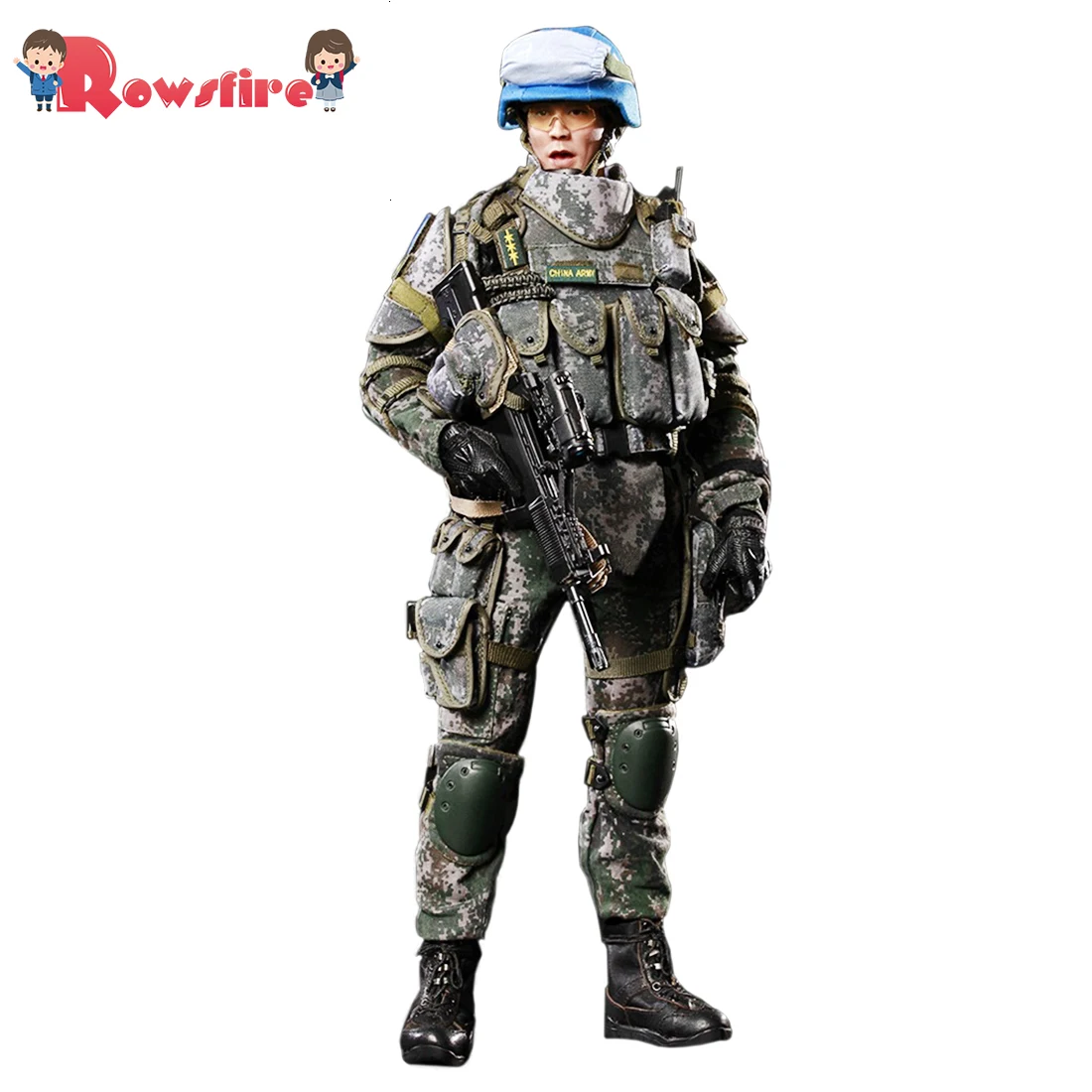 

High Recommend 1pcs 30cm 1/6 Movable Figure Military Soldier Model Blue Helmet Warriors