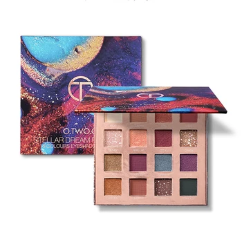 

O.TWO.O 16 color eyeshadow peach makeup pearlescent earth color beginners not smudge mix color shimmer eyeshadow pallete TSLM1