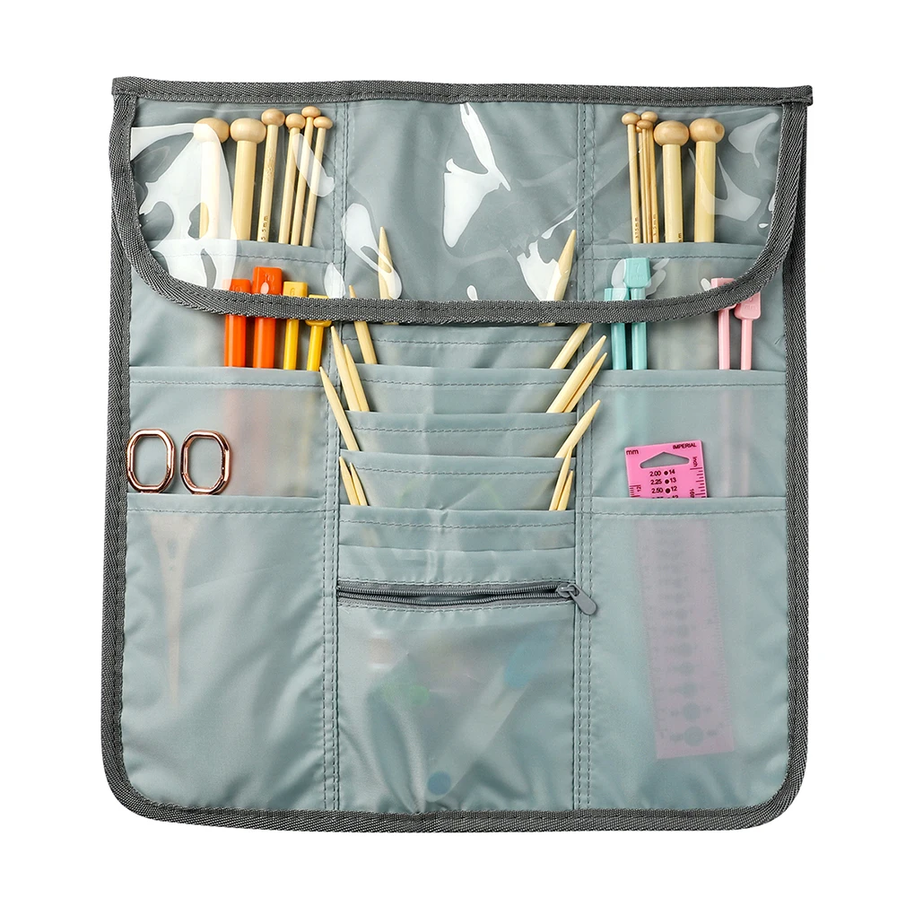 Custodia Per Uncinetto In Tessuto Oxford Borsa Da Viaggio Per Uncinetto Portatile Vuota Con Tasca Web Per Il Trasporto Della Borsa All'Uncinetto