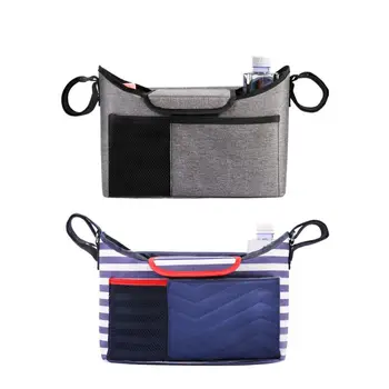 

Pram Bag Organiser Large Capacity for Baby Stroller Accessories with Diaper changing pad & Shoulder Strap Handbag
