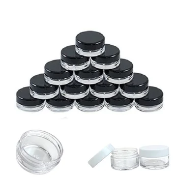 

100Pcs 3g/5g/10g/15g/20g Makeup Cream Nail Art Cosmetic Bead Storage Pot Container Round Bottle Face Cream Box Container Storage