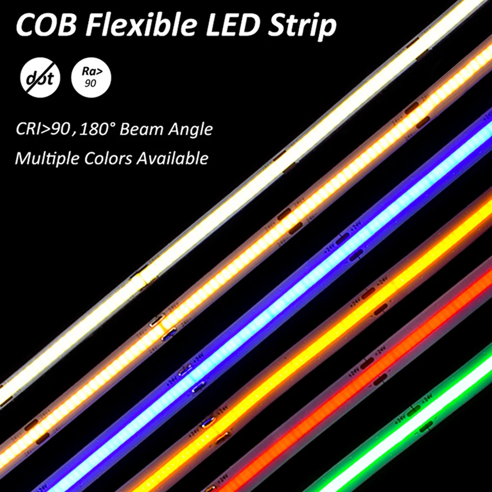 IP20 5M CRI90 High Density Flexible FOB COB Led Light 320 480 528 LEDs DC12V 24V 2700K 3000K 4000K 6000K Linear Strip | Лампы и
