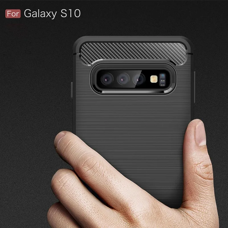Чехол из углеродного волокна для Samsung Galaxy S10 S9 S8 Plus чехол телефона с полной защитой
