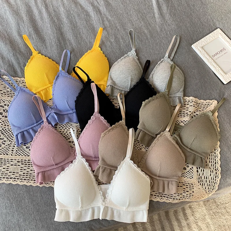 Women Push Up Bra French Bralette Girls Underwear Sexy Lingerie Bras for | Женская одежда