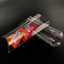 10 шт заказной напечатанный логотип прозрачный Прозрачная форма подушки пластиковая подарочная упаковка коробка для продажи, 2*4,5*8 см