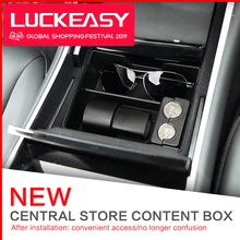 LUCKEASY органайзер для центральной консоли Tesla MODEL3 M3, автомобильный центральный подлокотник, коробка, аксессуары для интерьера, коробка для перчаток