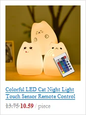 Птица Бегемот Сова светодиодный Ночной светильник сенсорный Сенсор 9 Цвета дистанционного Управление затемнения таймер USB Силиконовая лампа для Для детей подарок для ребенка