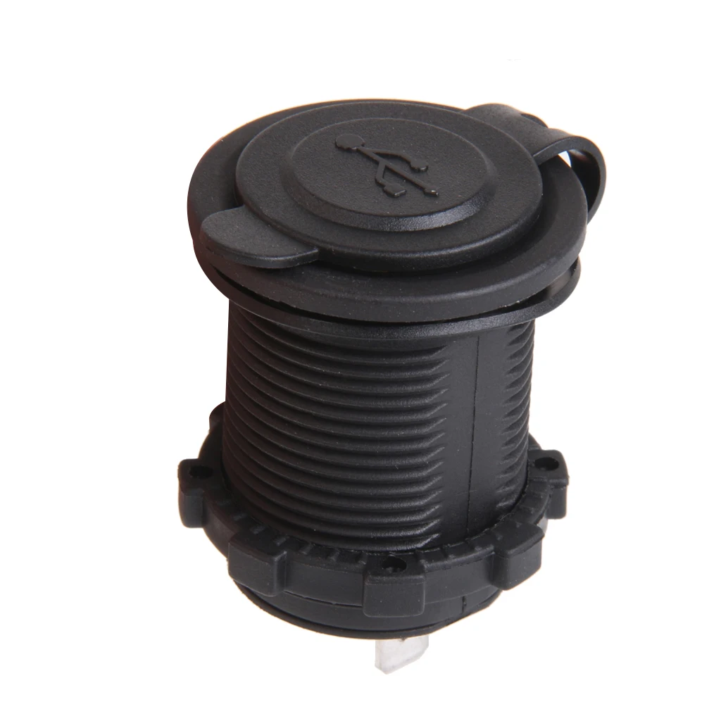 Motorcycle 3.1A Dual USB 12V DC Charger Socket Voltage Voltmeter Panel