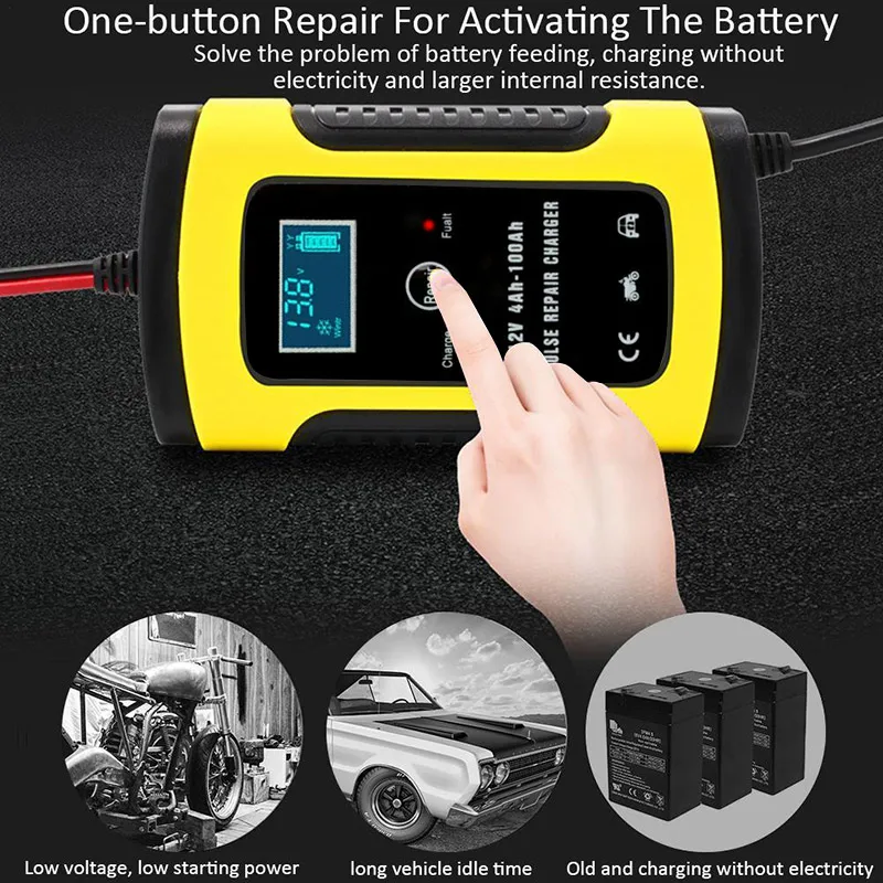 TiOODRE 12V 6A интеллектуальное автомобильное зарядное устройство для мотоцикла Авто