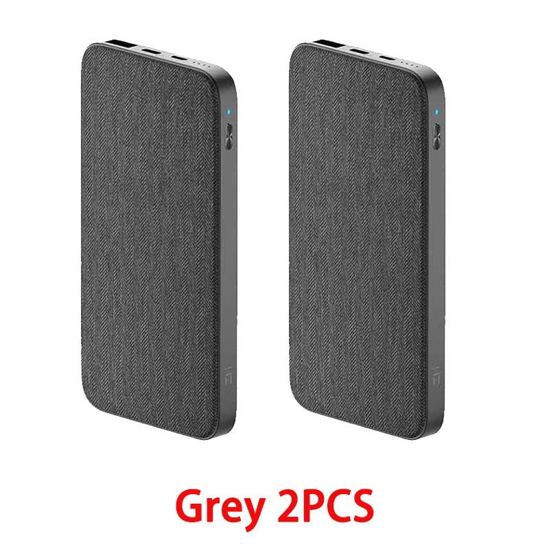 ZMI 10000mAh power Bank QC3.0 PD type-C PD Двусторонняя Быстрая зарядка 18 Вт внешняя батарея для мобильных телефонов Mi 9 iPhone - Цвет: Grey 2PCS