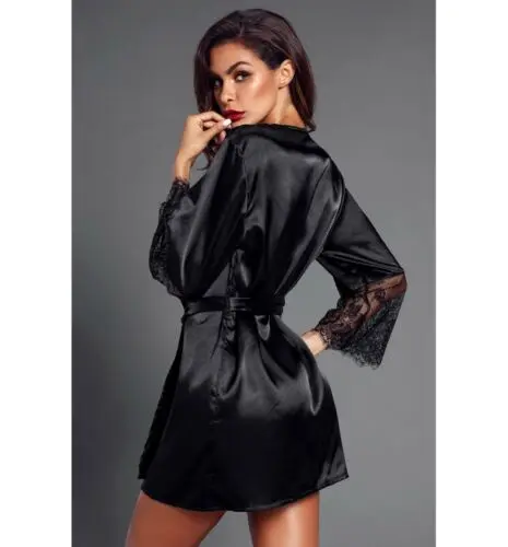Hirigin Women Sexy Lace Lingerie Dressing Gown Nightwear Bridesmaid Robes Underwear Satin Robe Bathrobe Sleepwear Vintage