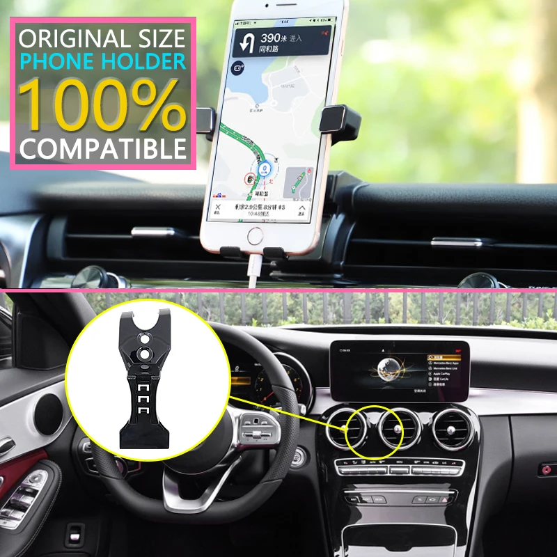 Автомобильный держатель мобильного телефона для Mercedes Benz C-Class W205 C-Klasse~ C180 C200 C220 C250 C300 зарядный кронштейн аксессуары
