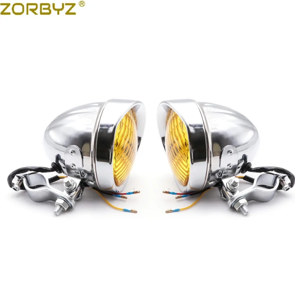 ZORBYZ мотоциклетный хромированный металлический противотуманный светильник с поворотным каркасом, кронштейн для крепления трубки, зажим для Honda Yamaha на заказ