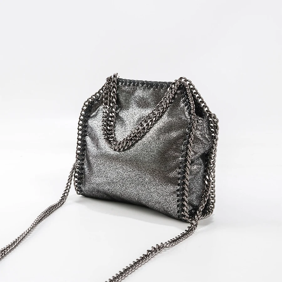 Mini Borsa A Tracolla Da Donna, Y2K Con Catena, Stile Serale, Motivo In Rilievo, Dimensioni 13x10 Cm - 2
