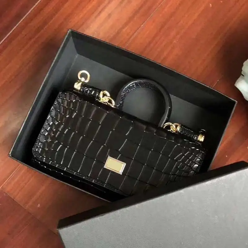 Мини Sicily серия новая крокодиловая тисненая цепочка с принтом на одно плечо наклонная женская сумка