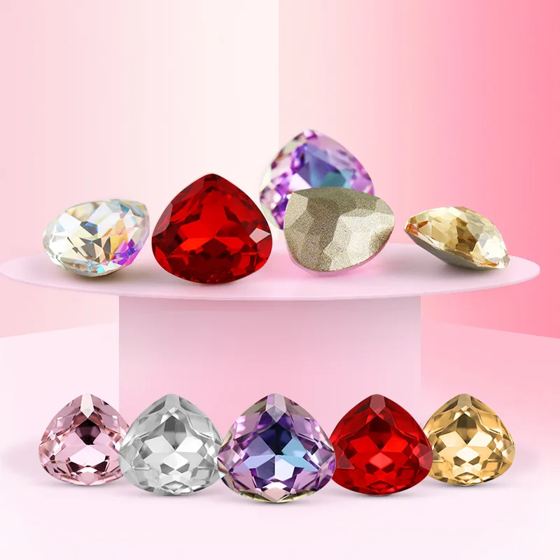 Heart Shaped Glass Crystal Sew On Rhinestone High Quality Pointback Fat Sewing For Garment | Дом и сад