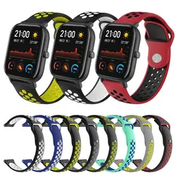 Силиконовый ремешок для часов Xiaomi Huami Amazfit GTS ремешок Amazfit GTR 42 мм/Bip lite полосы для samsung Galaxy Active 2 ремешок для часов